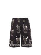 Matchesfashion.com Endless Joy - Larnax Printed Silk Shorts - Mens - Black Multi