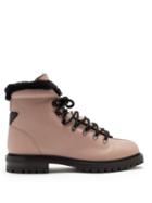 Matchesfashion.com Valentino - Rockstud Leather Hiking Boots - Womens - Black Nude
