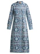 Matchesfashion.com Le Sirenuse, Positano - Elisa Aretusa Print Cotton Shirtdress - Womens - Blue Print