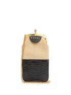 Matchesfashion.com Marni - Colour-block Lizard-effect Leather Cross-body Bag - Womens - Black Multi