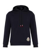 Matchesfashion.com 2 Moncler 1952 - Logo Appliqu Cotton Hooded Sweatshirt - Mens - Navy