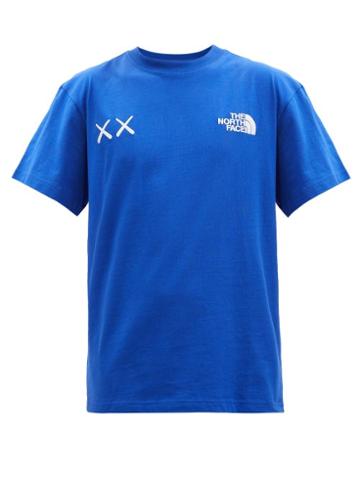 The North Face Xx Kaws - X Kaws Logo-embroidered Cotton-jersey T-shirt - Mens - Blue