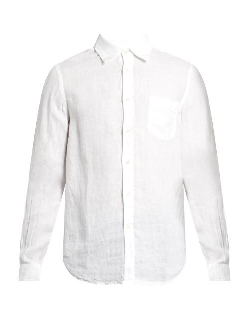 120 Lino Point-collar Linen Shirt