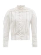 Matchesfashion.com Mimi Prober - Lace-inset Organic-cotton Top - Womens - White