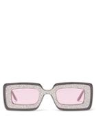 Gucci Eyewear - Diamante-embellished Rectangular Acetate Frame - Womens - Black
