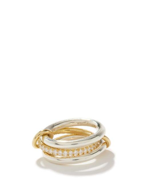 Spinelli Kilcollin - Libra Diamond, 18kt Gold & Sterling-silver Ring - Womens - Silver Gold