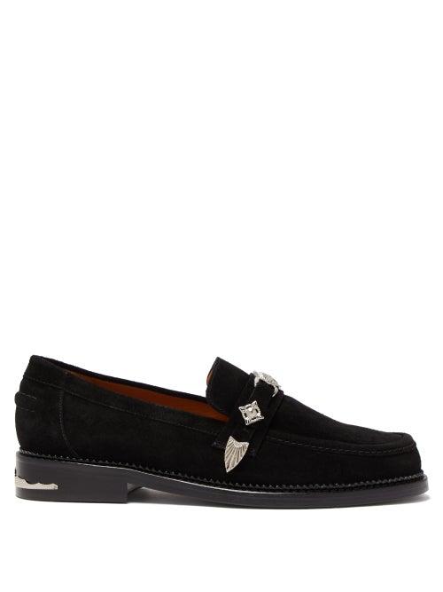 Matchesfashion.com Toga Virilis - Western Strap Suede Loafers - Mens - Black