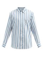Mens Rtw Ami - Striped Poplin Shirt - Mens - Blue White