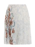 Prada Pleated Rabbit-print Skirt