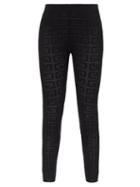 Givenchy - Monogram-jacquard Mesh Leggings - Womens - Black