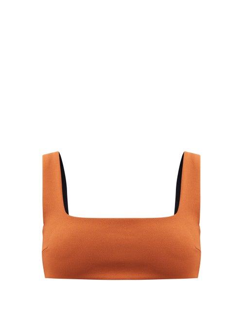 Matchesfashion.com Haight - Manu Square-neck Crepe Bikini Top - Womens - Brown