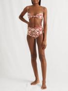 Johanna Ortiz - Palma Tribu De Verano Floral Bandeau Bikini Top - Womens - Red Print