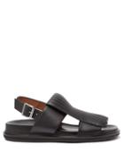 Matchesfashion.com Marni - Fringed Leather Sandals - Mens - Black