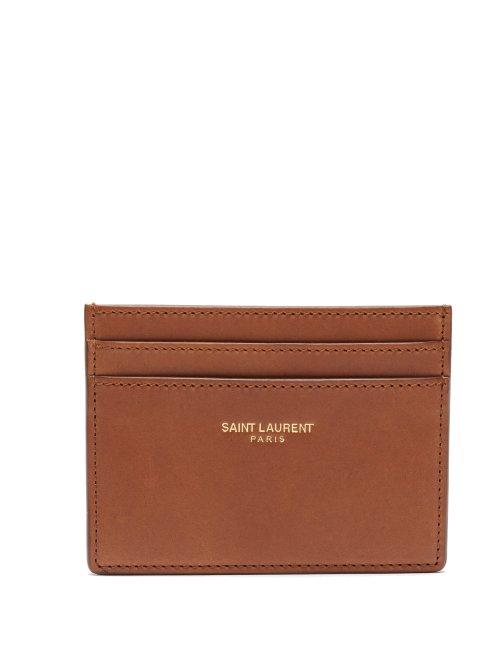 Matchesfashion.com Saint Laurent - Leather Cardholder - Mens - Brown