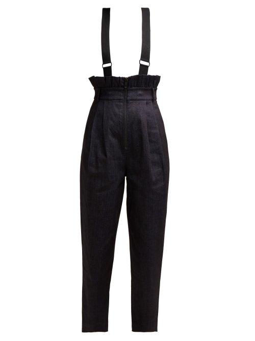 Matchesfashion.com Tibi - Paperbag Waist Denim Trousers - Womens - Denim