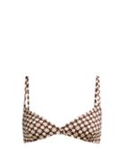 Matchesfashion.com Dodo Bar Or - Jenna Floral Print Triangle Bikini Top - Womens - Orange Multi