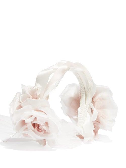 Matchesfashion.com Stephen Jones - #444 True Love Satin-flower Grosgrain Headband - Womens - White Multi