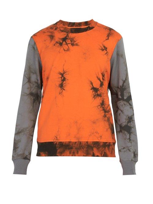 Matchesfashion.com Helmut Lang - Tie Dye Cotton Sweatshirt - Mens - Orange Multi