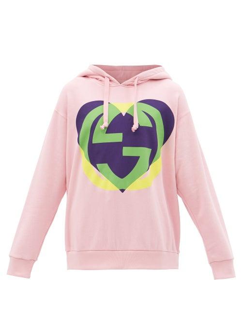 Gucci - Love Parade Cotton-jersey Hooded Sweatshirt - Womens - Light Pink