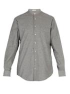 Matchesfashion.com Massimo Alba - Band Collar Modal And Cotton Blend Shirt - Mens - Grey