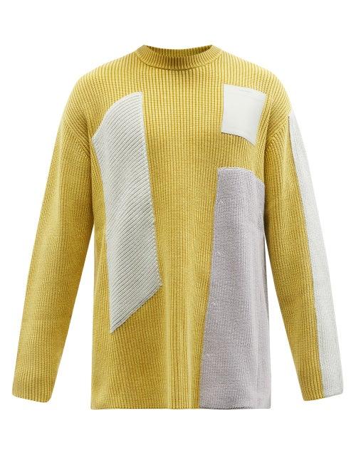 Mens Rtw A-cold-wall* - Frame Ribbed Cotton-blend Sweater - Mens - Yellow