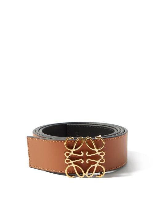Loewe - Anagram Leather Belt - Mens - Tan