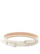 Matchesfashion.com Alexander Mcqueen - Doubled Braided Leather Belt - Womens - Ivory
