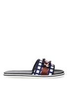 Mother Of Pearl Lola Crystal-embellished Slides