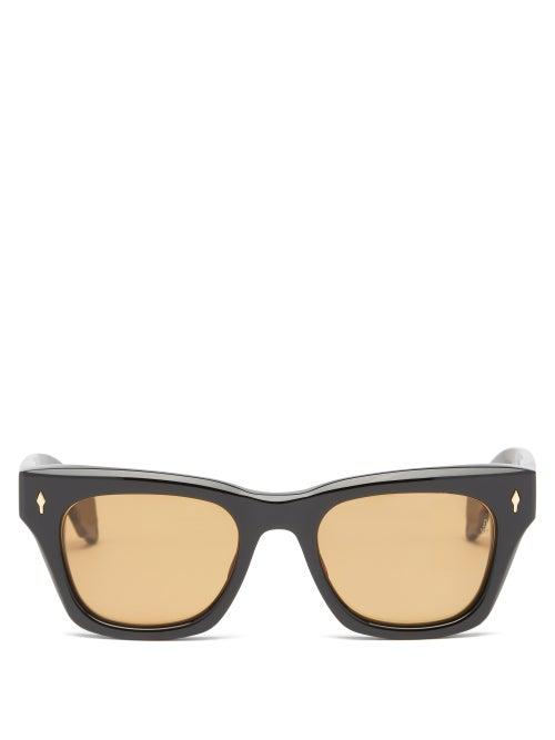 Matchesfashion.com Jacques Marie Mage - Dealan Rectangle Acetate Sunglasses - Mens - Black