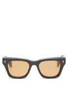 Matchesfashion.com Jacques Marie Mage - Dealan Rectangle Acetate Sunglasses - Mens - Black