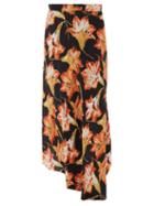 Matchesfashion.com Raey - Lily Print Dip Hem Silk Midi Slip Skirt - Womens - Red Print
