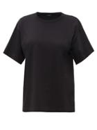 Matchesfashion.com Joseph - Perfect Logo Embroidered Cotton Jersey T Shirt - Womens - Black