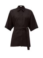 Matchesfashion.com Raey - Dolman Sleeve Silk Blend Shirt - Womens - Black