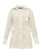 Matchesfashion.com Jacquemus - Roman Linen Striped Shirt - Womens - Ivory