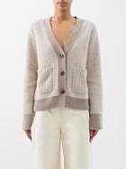 Lisa Yang - Sonia Contrast-trim Boucl-knit Cashmere Cardigan - Womens - Beige Multi