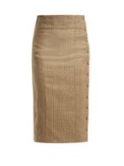 Matchesfashion.com Hillier Bartley - Houndstooth Wool Wrap Skirt - Womens - Brown Multi