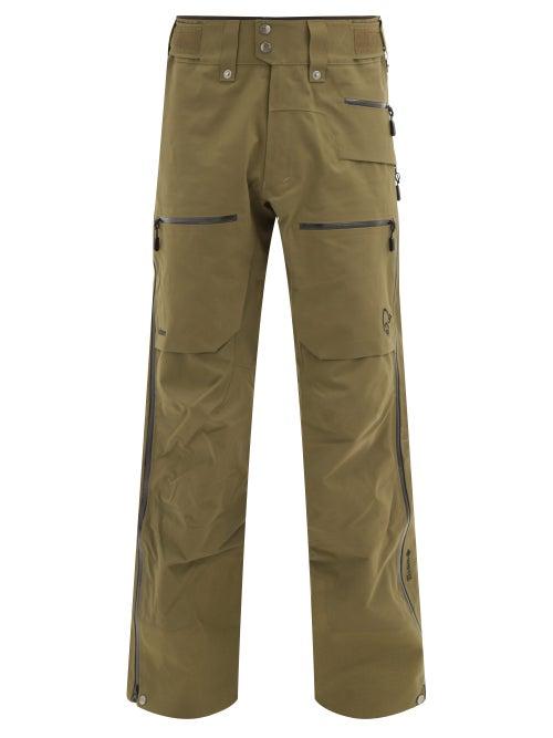 Matchesfashion.com Norrona - Lofoten Logo-embroidered Gore-tex Ski Trousers - Mens - Khaki