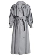 Vika Gazinskaya Double-breasted Faux-leather Trench Coat