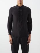 Nili Lotan - Rio Ruffled-front Silk-crepe Shirt - Mens - Black