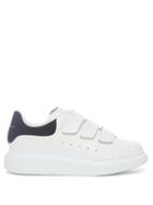 Alexander Mcqueen - Oversized Raised-sole Velcro Leather Trainers - Womens - White Black