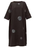 Matchesfashion.com Eskandar - Scattered Disc Shibori-dyed Cotton Tunic Dress - Womens - Black