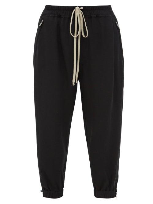 Matchesfashion.com Rick Owens - Cropped Drawstring Jersey Track Pants - Womens - Black