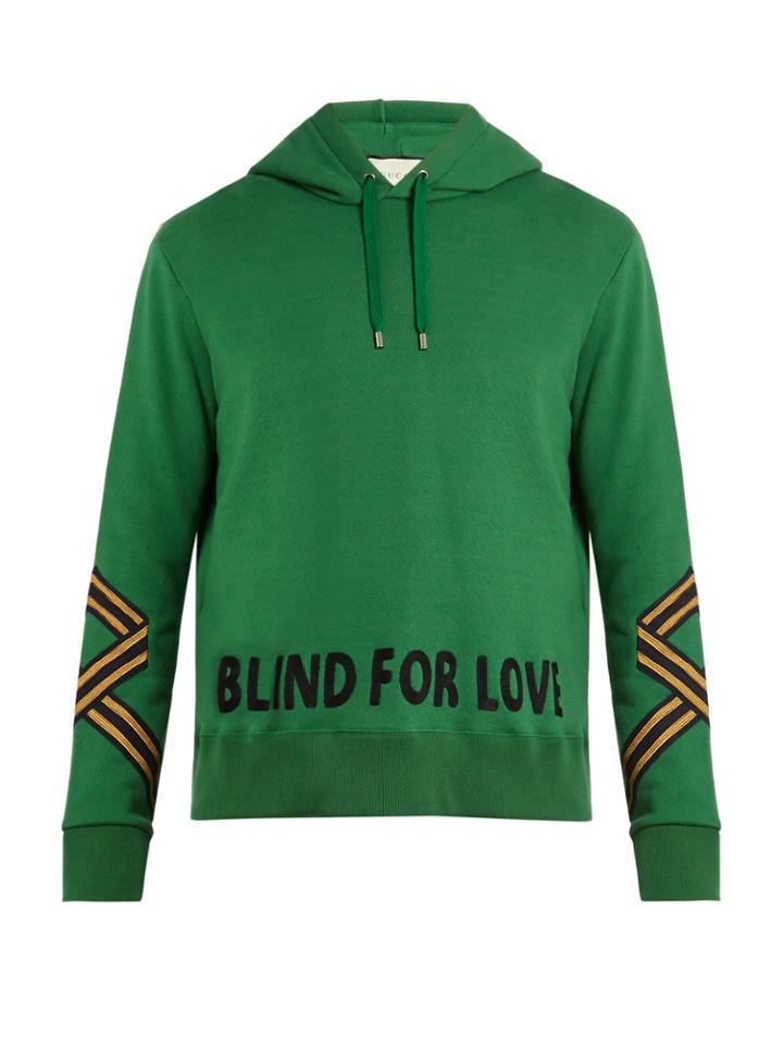 Gucci Stripe-detail Cotton-jersey Hooded Sweatshirt