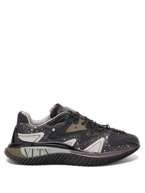 Matchesfashion.com Valentino Garavani - Wade Neoprene And Leather Trainers - Mens - Black Multi