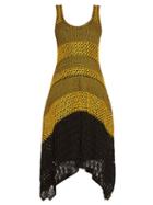 Matchesfashion.com Proenza Schouler - Bi Colour Crochet Dress - Womens - Yellow Multi