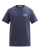 Maison Kitsun - Handwriting Logo Cotton-jersey T-shirt - Mens - Navy