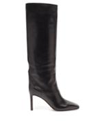 Matchesfashion.com Jimmy Choo - Mahesa 85 Square-toe Knee-high Leather Boots - Womens - Black