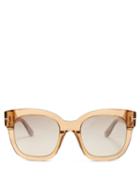 Matchesfashion.com Tom Ford Eyewear - Beatrix Square Frame Sunglasses - Womens - Light Brown