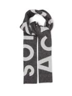 Matchesfashion.com Acne Studios - Toronty Intarsia-logo Wool-blend Scarf - Womens - Black