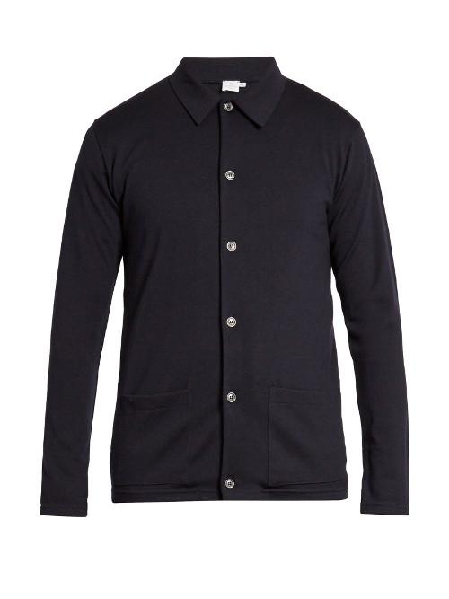 Sunspel Point-collar Wool-knit Shirt